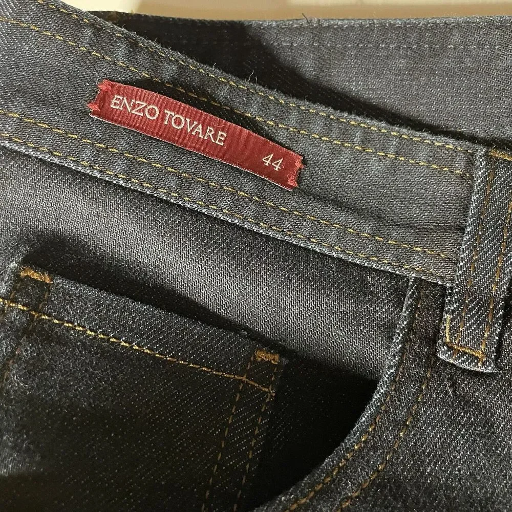 Enzo Tovare Jeans Dark Wash Denim Straight Leg Pants Mens Size 44 x‎ 28